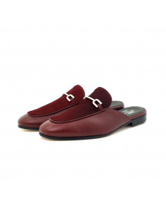 Mateo Neri Dark Red Skin(Leather) Half Shoes 2