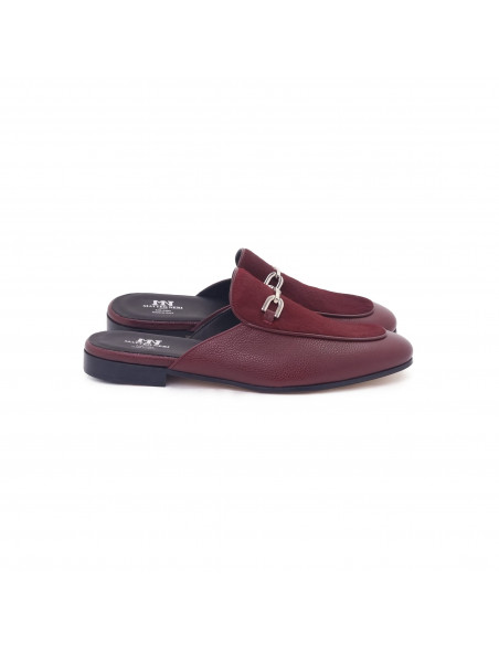 Mateo Neri Dark Red Skin(Leather) Half Shoes