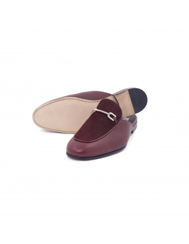 Mateo Neri Dark Red Skin(Leather) Half Shoes