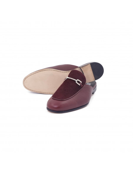 Mateo Neri Dark Red Skin(Leather) Half Shoes