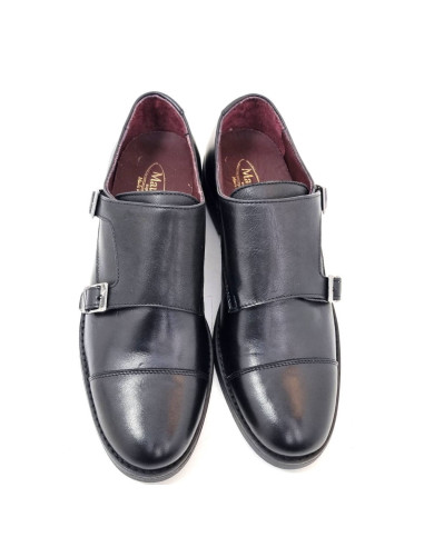 Schwarz Business Doppel-Rieme Mönch - Rund...