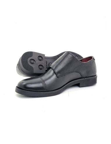 Schwarz Business Doppel-Rieme Mönch - Rund...