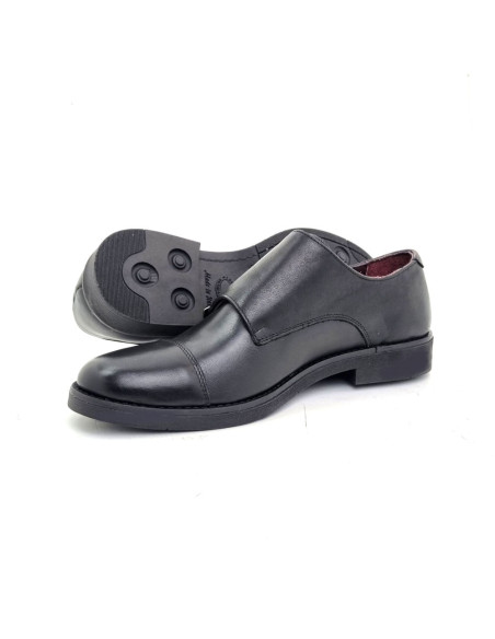 Schwarz Business Doppel-Rieme Mönch - Rund Schuhkappe